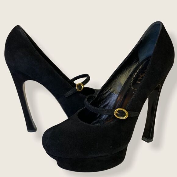 Yves Saint Laurent Shoes - Yves Saint Laurent Babydoll Stiletto Platform Heels D24